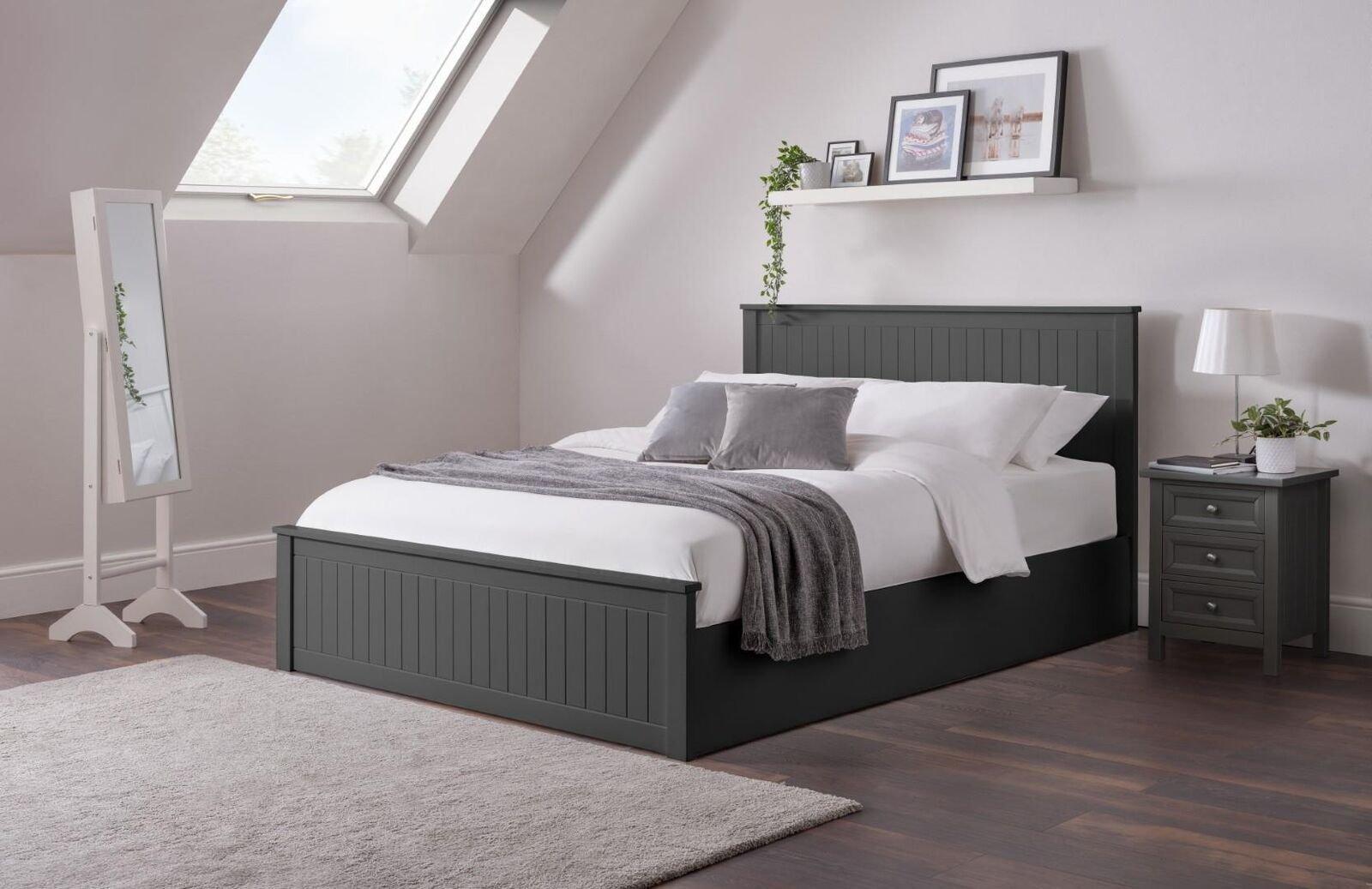 New England Anthracite Ottoman Bed